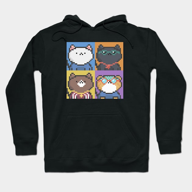 Pixel Cat Tile 009 Hoodie by Infinite Mew Mew